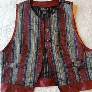 The Limited Vintage Burgundy Striped Vest